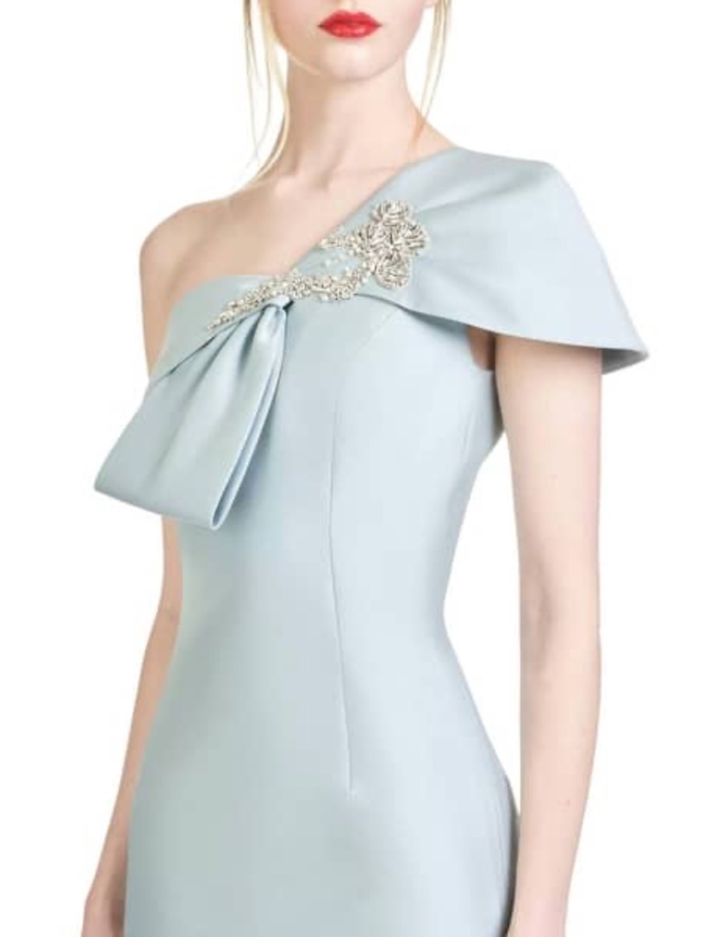 Sachin + Babi Ines Gown One-Shoulder Dress NWT in Powder Blue with Silver Detail - Picture 5 of 9